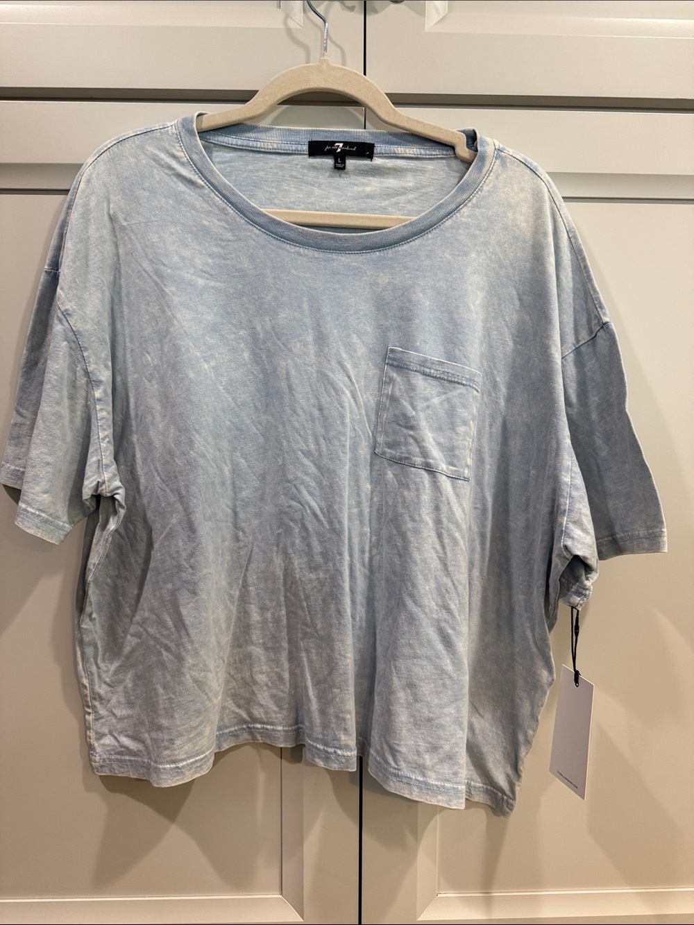 NWT 7 For All Mankind Cropped Tie-Dye Pocket Tee – Size L